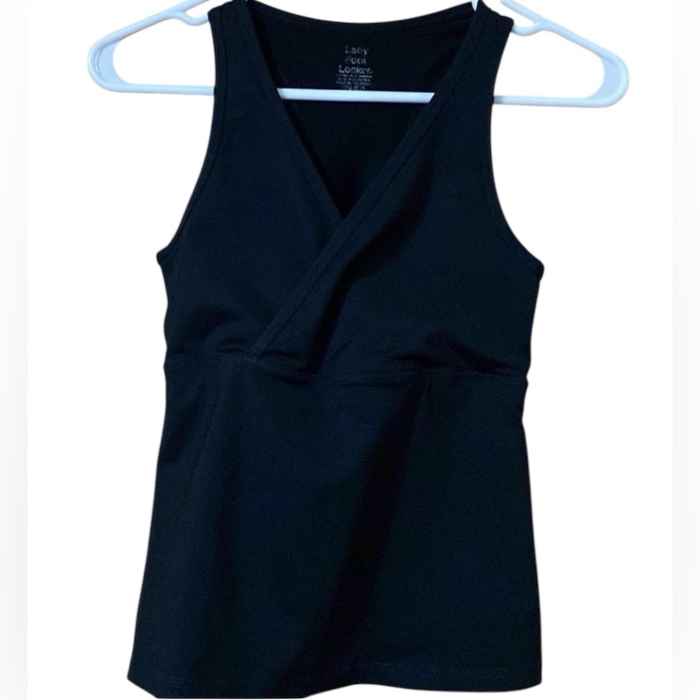 Lady Footlocker Athletic Tank Top Small Black V Neck Yoga